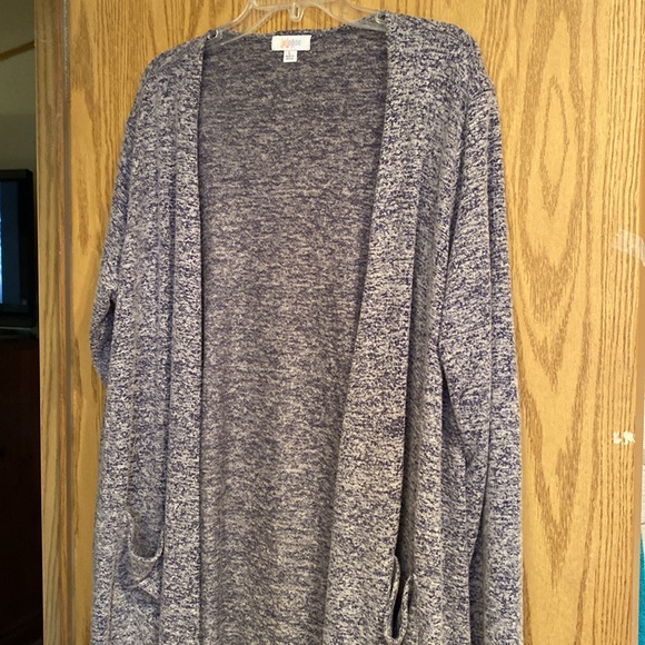 Gently used blue Lularoe Sarah cardigan - Picture 4 of 4